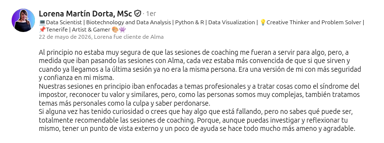 Lorena Martin - Testimonial Coaching con Alma Seidel
